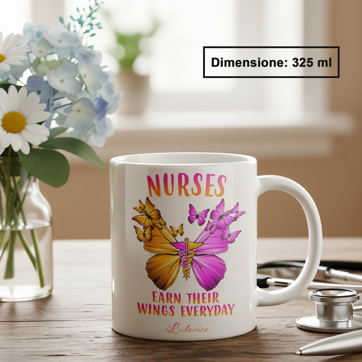"Nurses Earn Their Wings Everyday" Tazza Infermieri – personalizzare mug