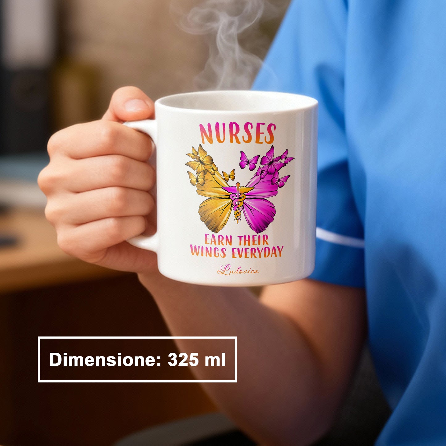 "Nurses Earn Their Wings Everyday" Tazza Infermieri – personalizzare mug
