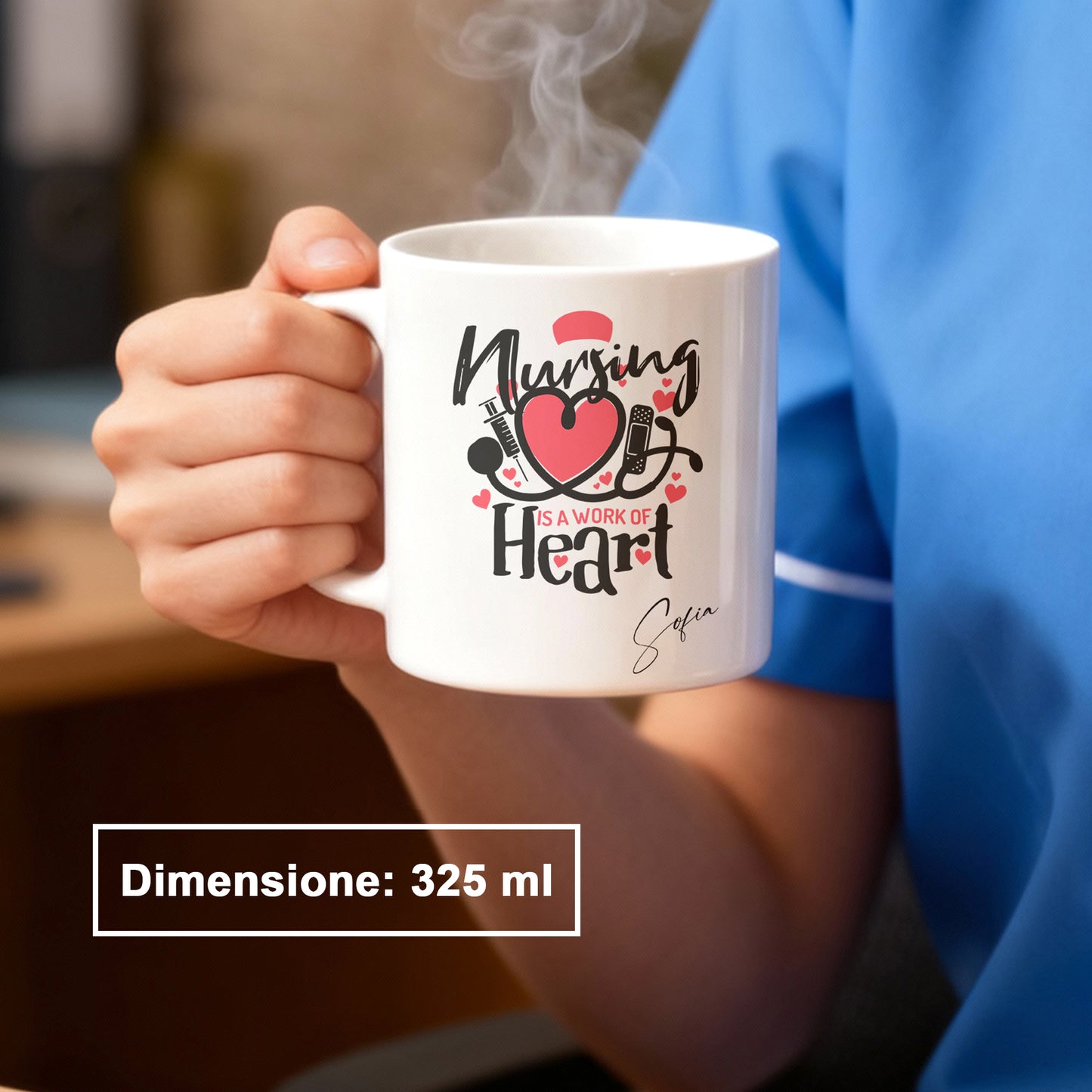 "Nursing is a work of heart" Tazza Infermieri – personalizzare mug