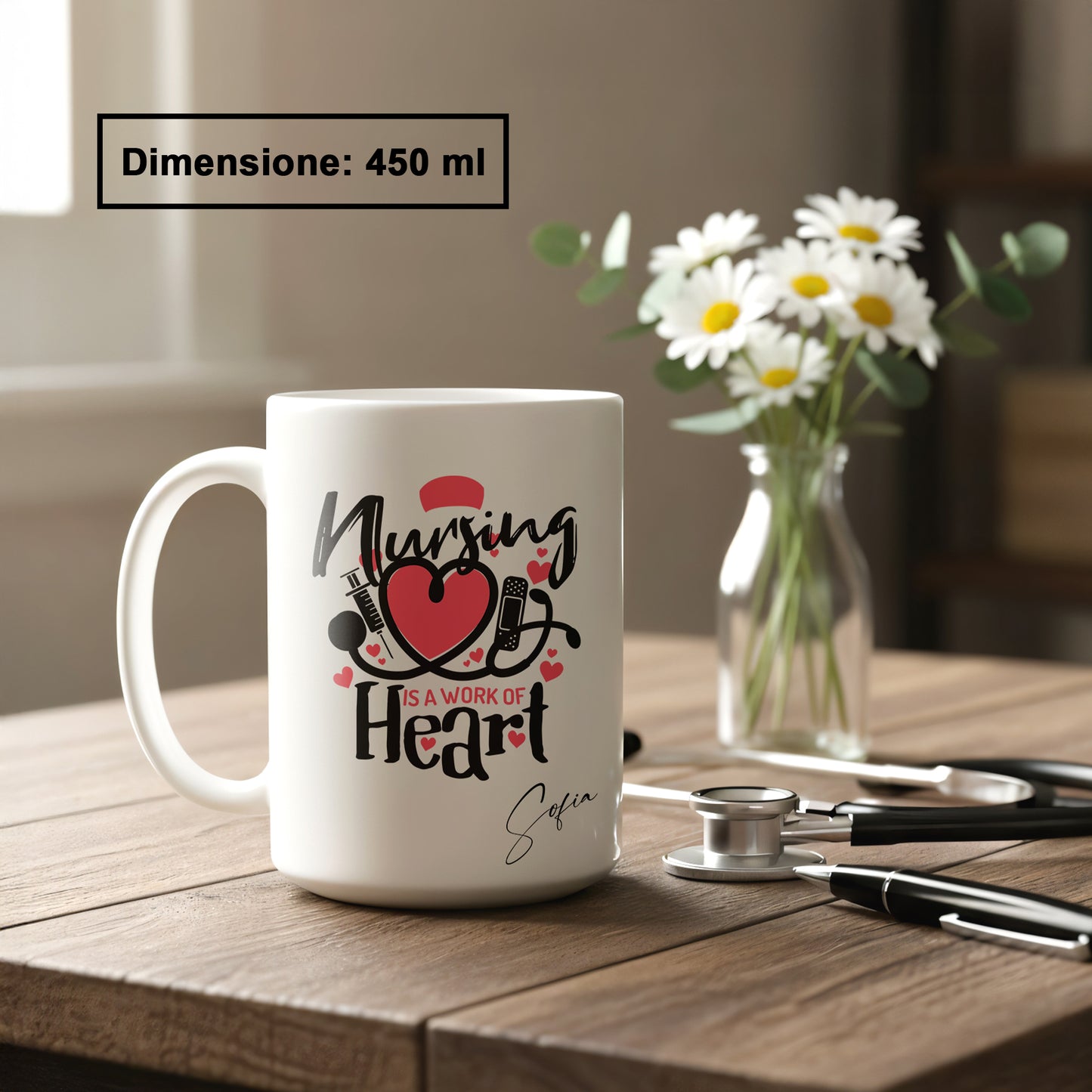 "Nursing is a work of heart" Tazza Infermieri – personalizzare mug