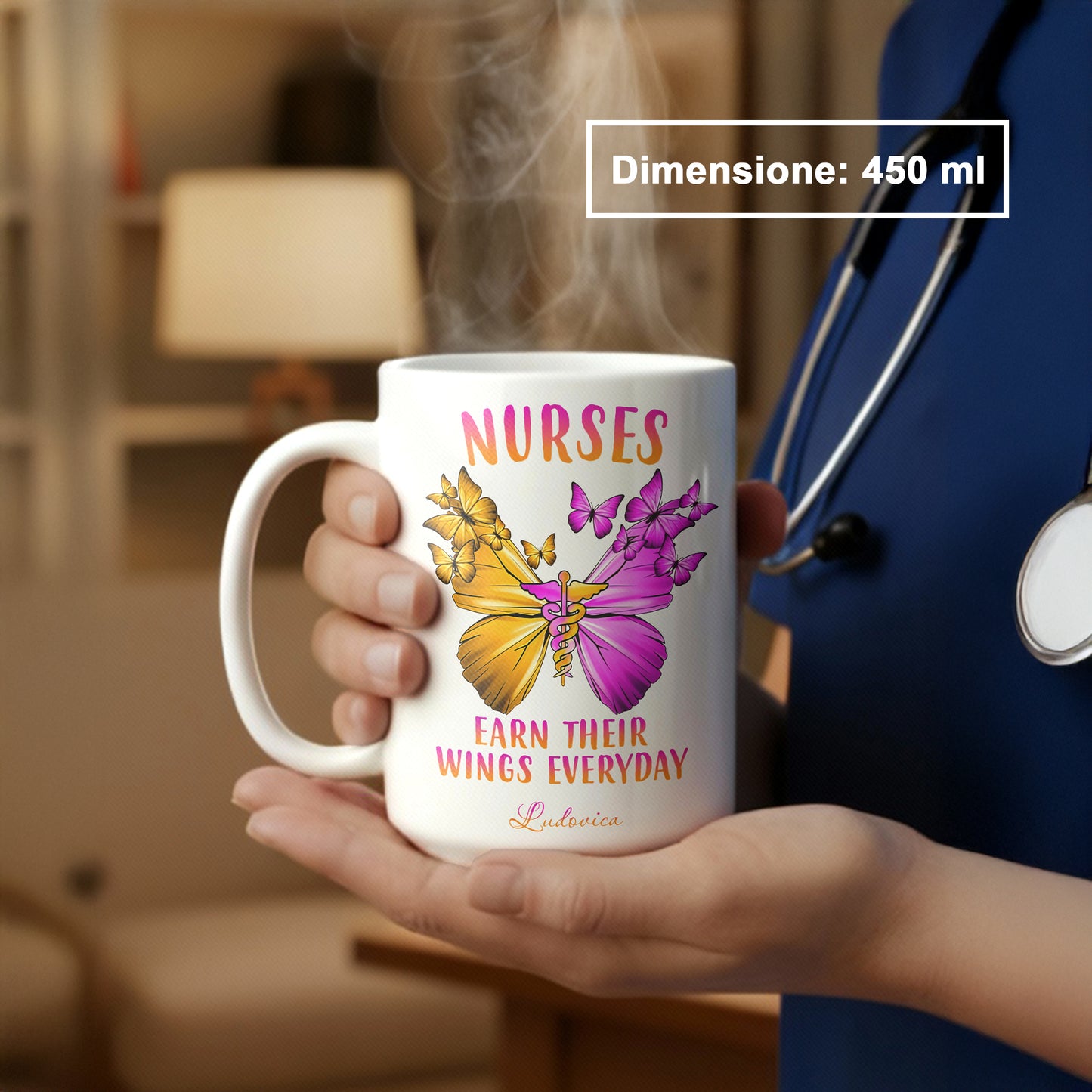"Nurses Earn Their Wings Everyday" Tazza Infermieri – personalizzare mug