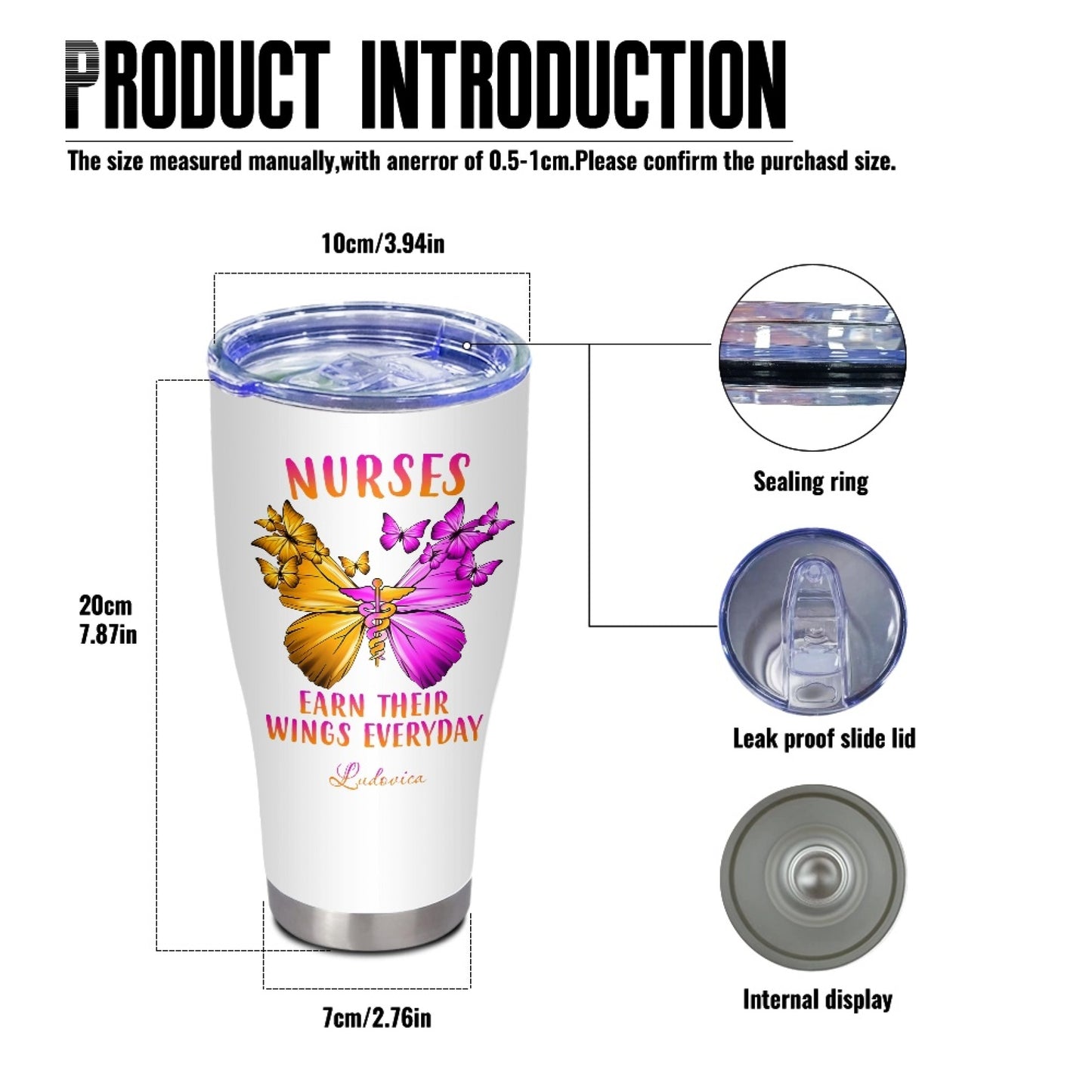 "Nurses Earn Their Wings Everyday" Tumble rInfermieri – custom tumbler