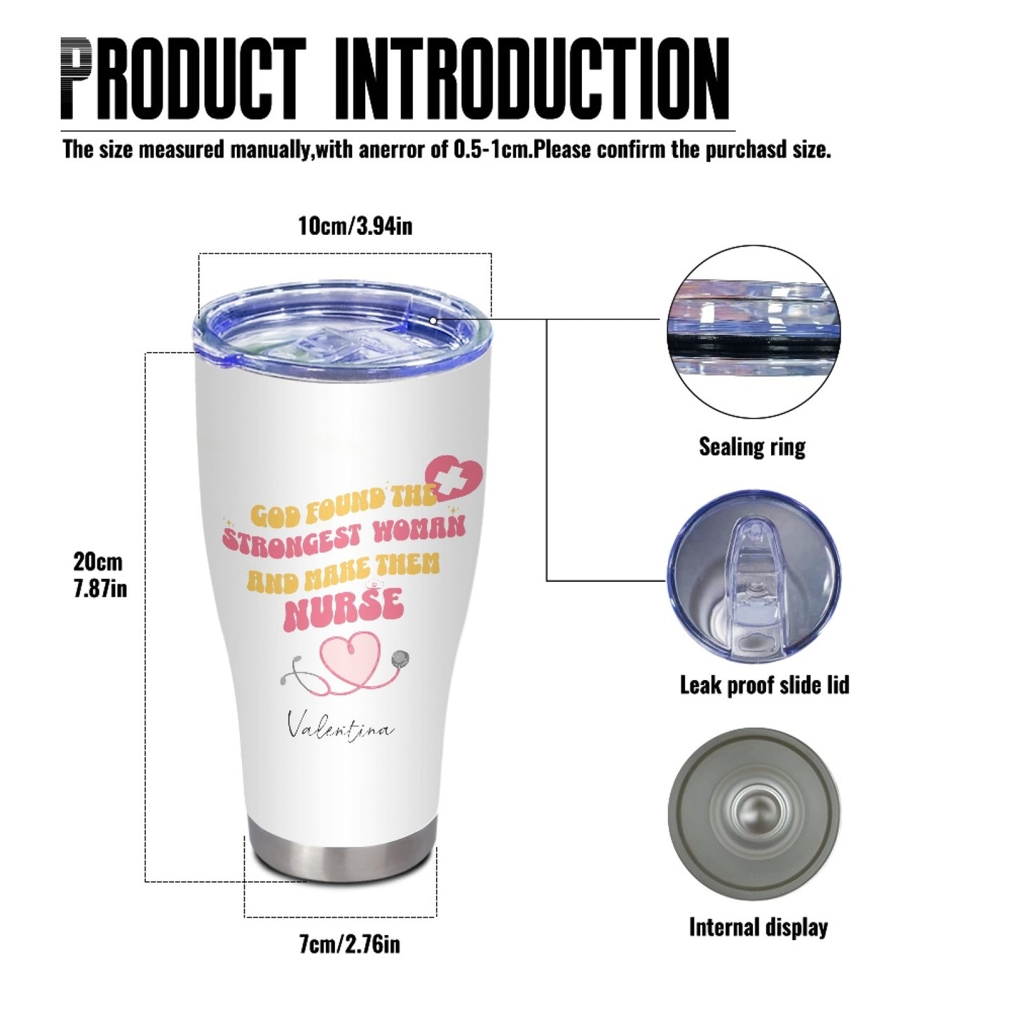"God found the strongest women and made them nurses" Tumbler Infermieri – custom tumbler