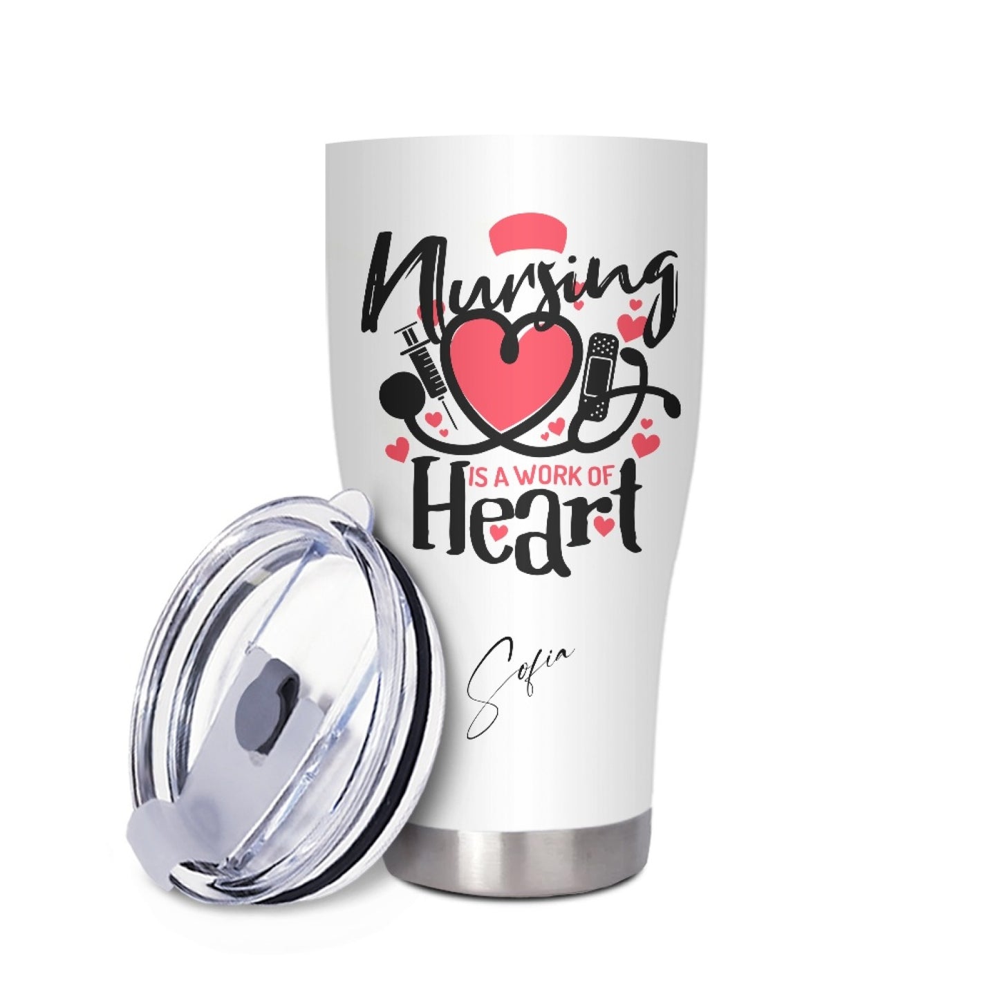 "Nursing is a work of heart" Tumbler Infermieri – custom tumbler