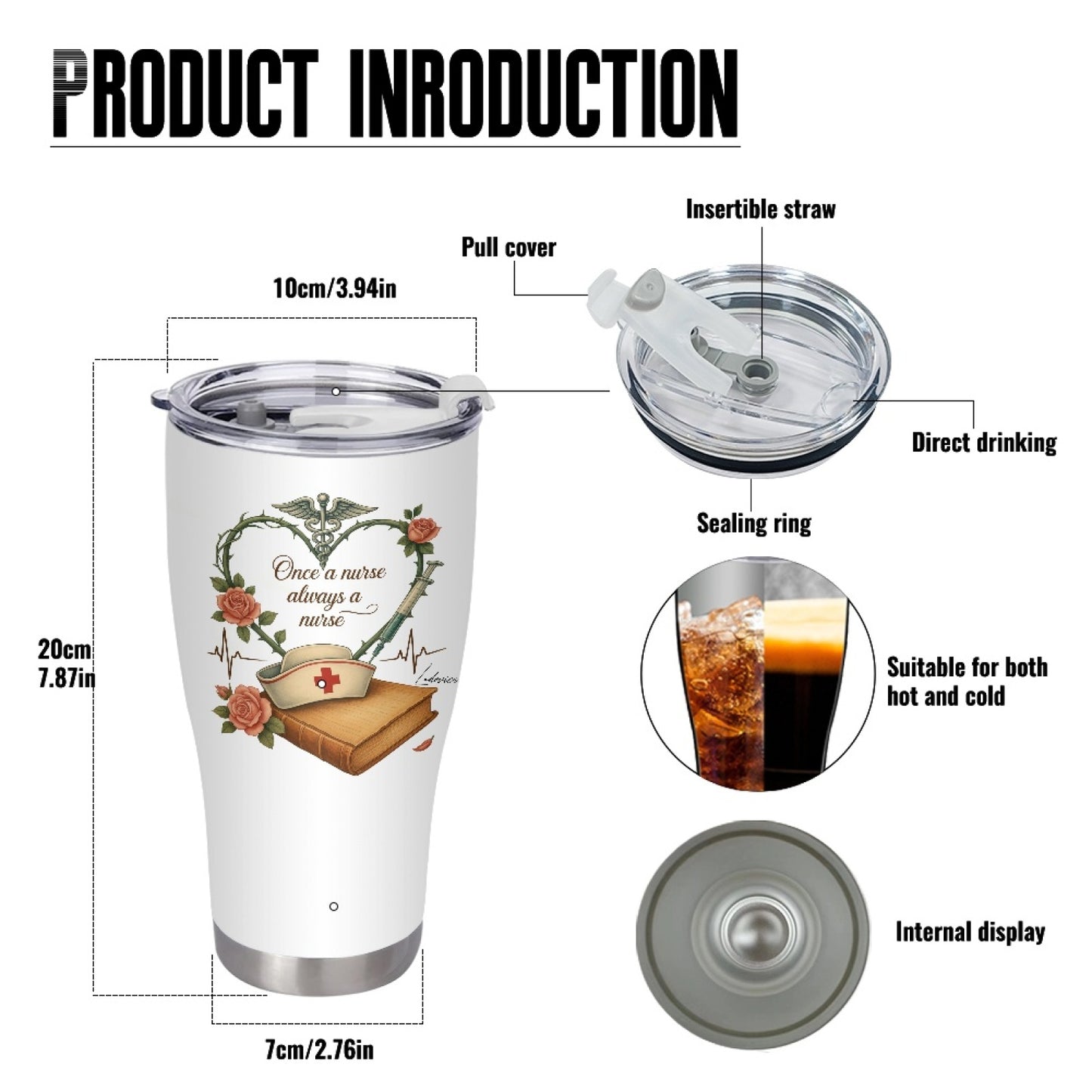 "One a nurse always a nurse" Tumbler Infermieri – custom tumbler