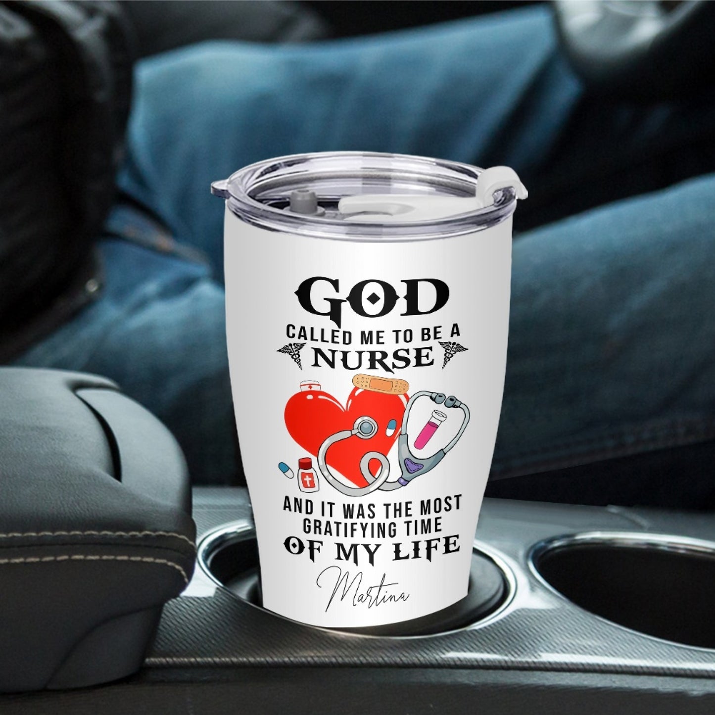 "God So Loved The World He Made Nurses" Tumbler Infermieri – custom tumbler