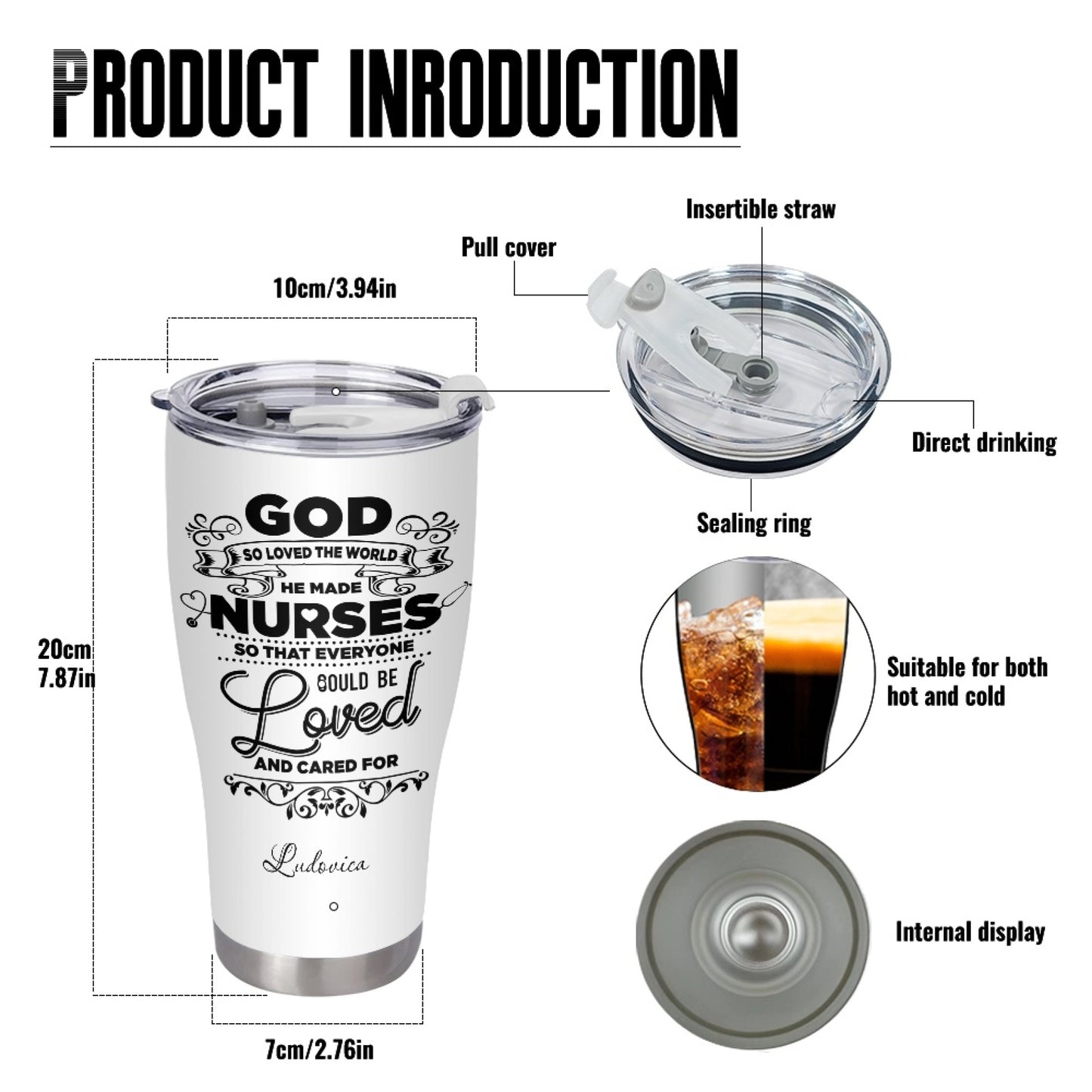 "God So Loved The World He Made Nurses" Tumbler Infermieri – custom tumbler