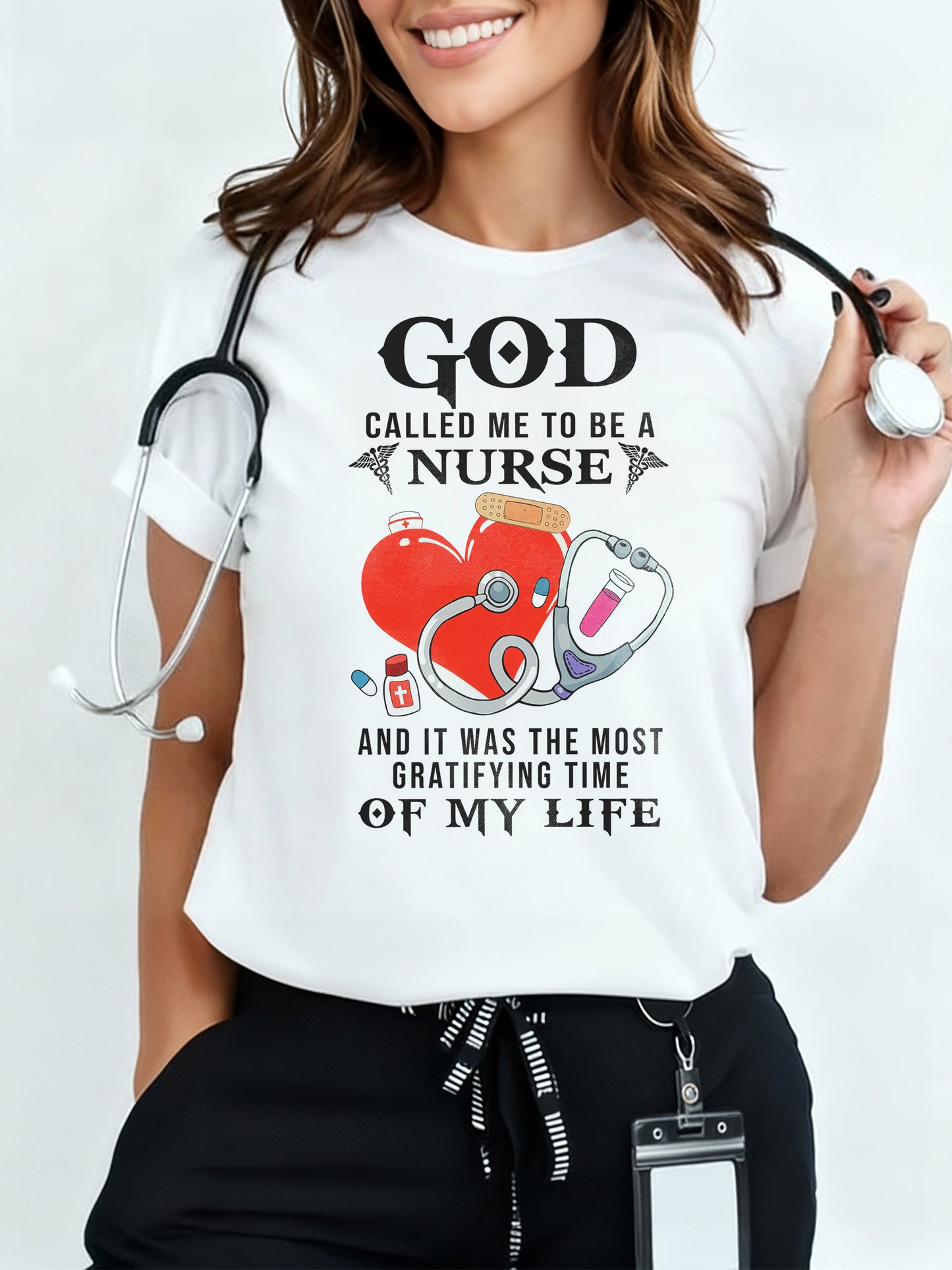 "God Called Me To Be A Nurse" Maglietta Infermieri – Nurse T shirts