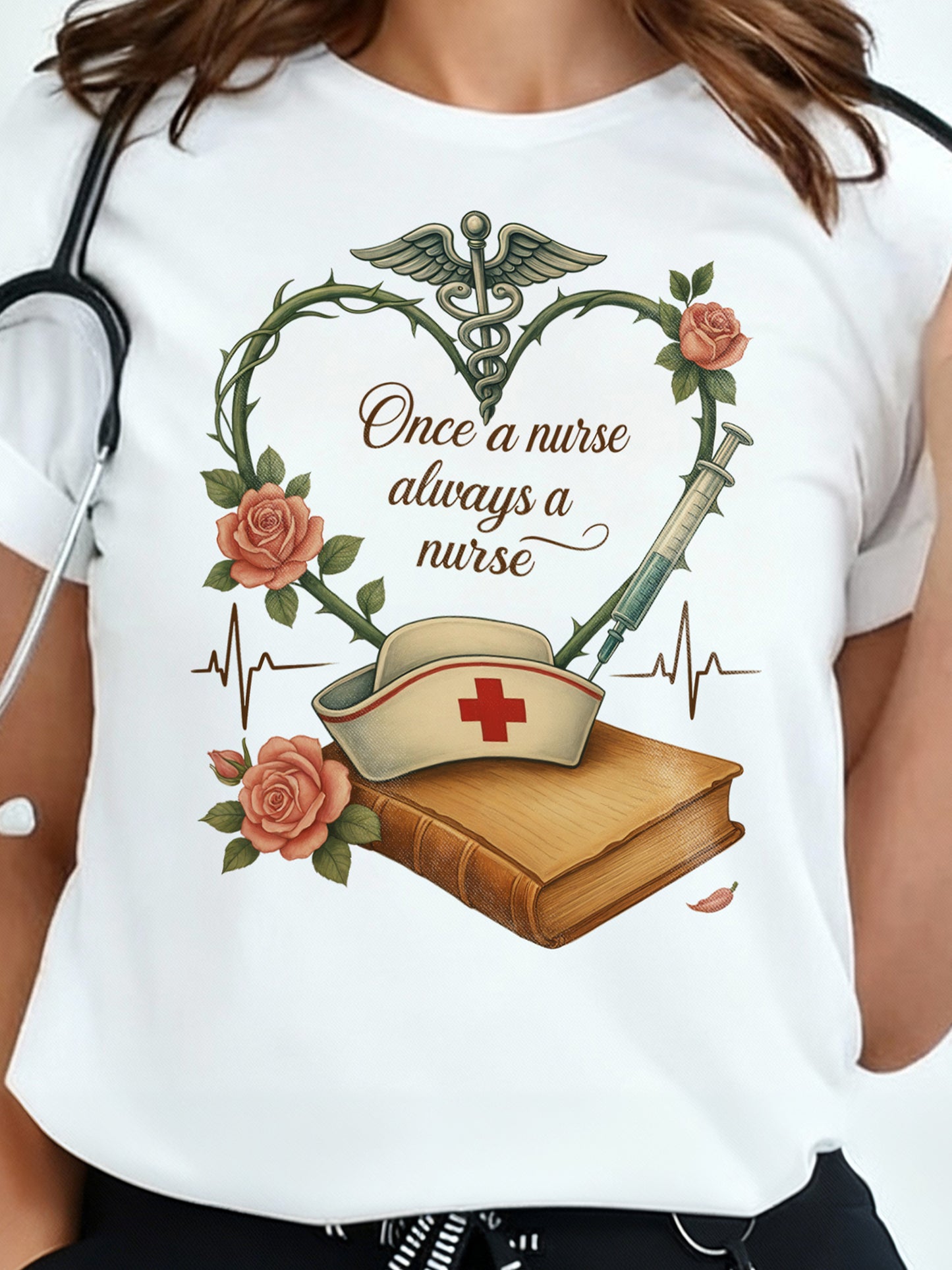 "One a nurse always a nurse" Maglietta Infermieri – Nurse T shirts