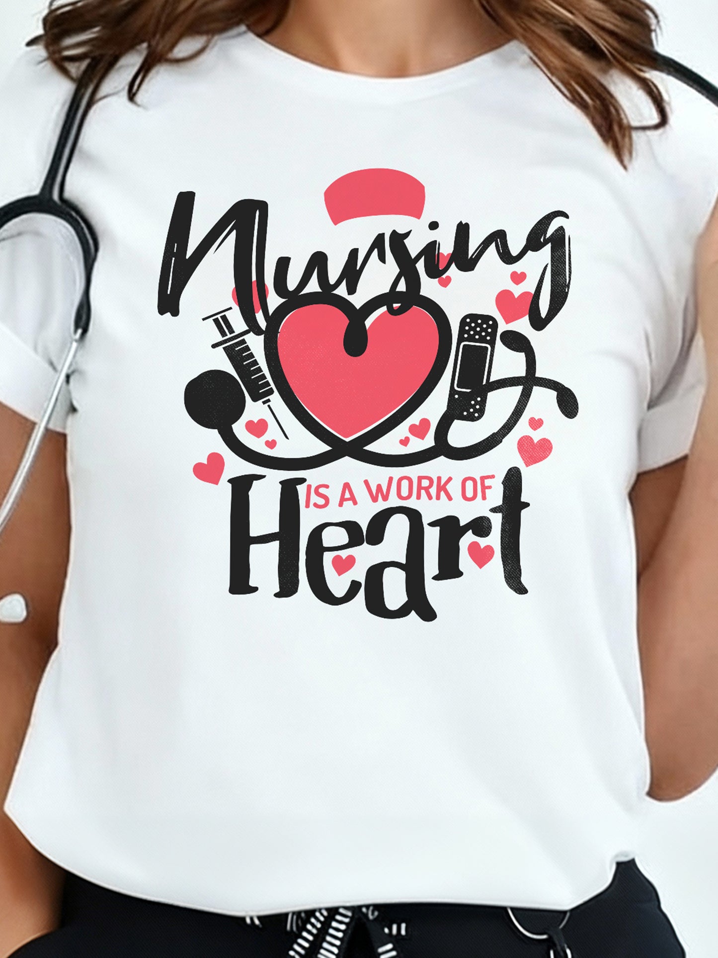 "Nursing is a work of heart" Maglietta Infermieri – Nurse T shirts