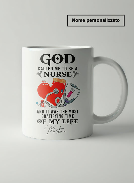 "God Called Me To Be A Nurse"  Tazza Infermieri – personalizzare mug