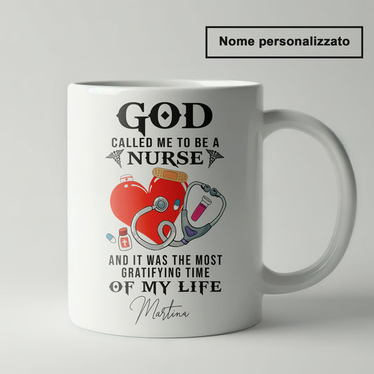 "God Called Me To Be A Nurse"  Tazza Infermieri – personalizzare mug