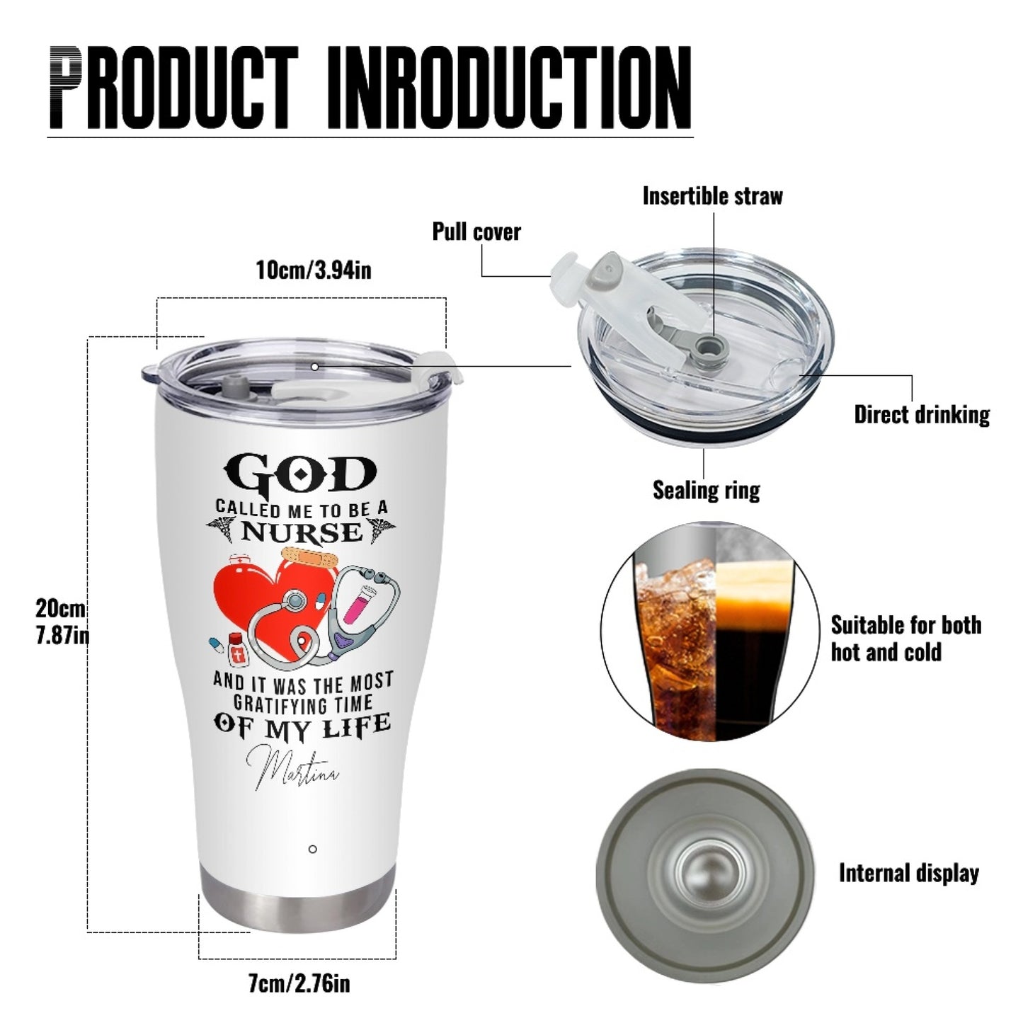 "God So Loved The World He Made Nurses"  Tumbler Infermieri – custom tumbler