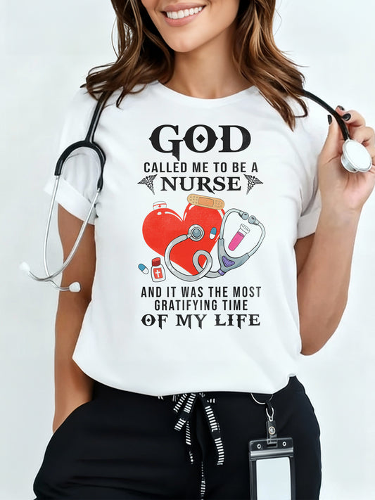 "God Called Me To Be A Nurse" Maglietta Infermieri – Nurse T shirts