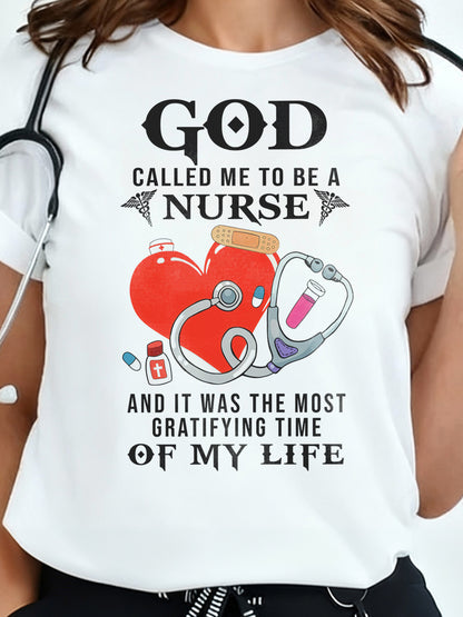 "God Called Me To Be A Nurse" Maglietta Infermieri – Nurse T shirts